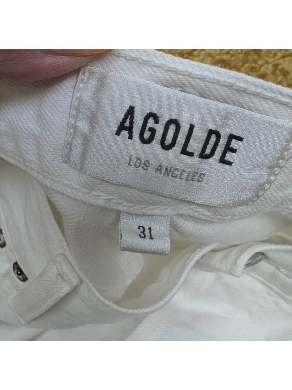 Agolde White Denim Jorts Shorts - Picture 4 of 10